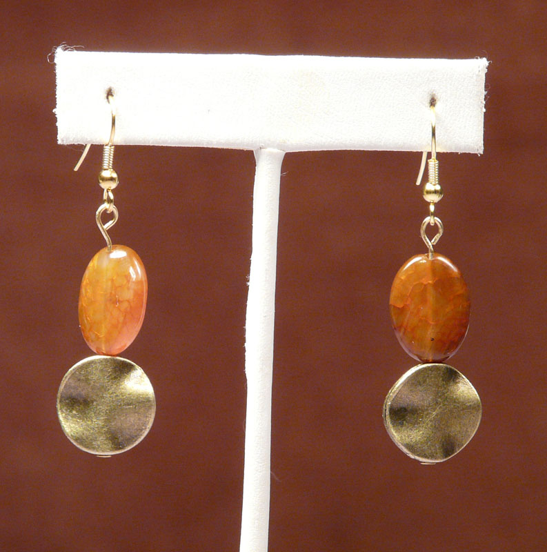 Amber & bronze earrings